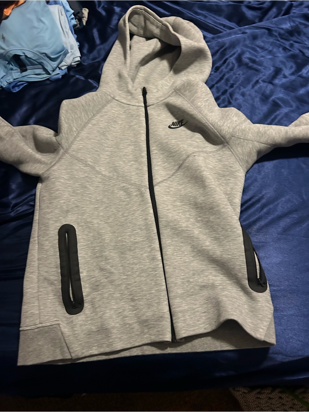 Nike Light Gray Kids Hooded Puffer Jacket